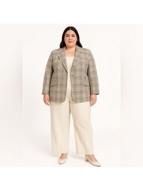 ADDITION ELLE Fully Lined Plaid Blazer Front Flap Pockets MADE IN CANADA 🇨🇦  24W